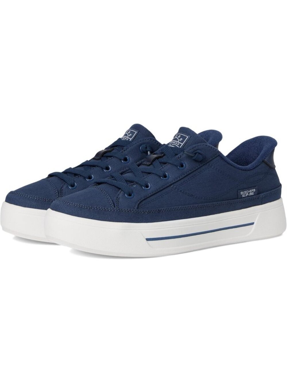 Women's Navy Tennis Shoes Classic Pull On Low Top Athletic Running Sneaker